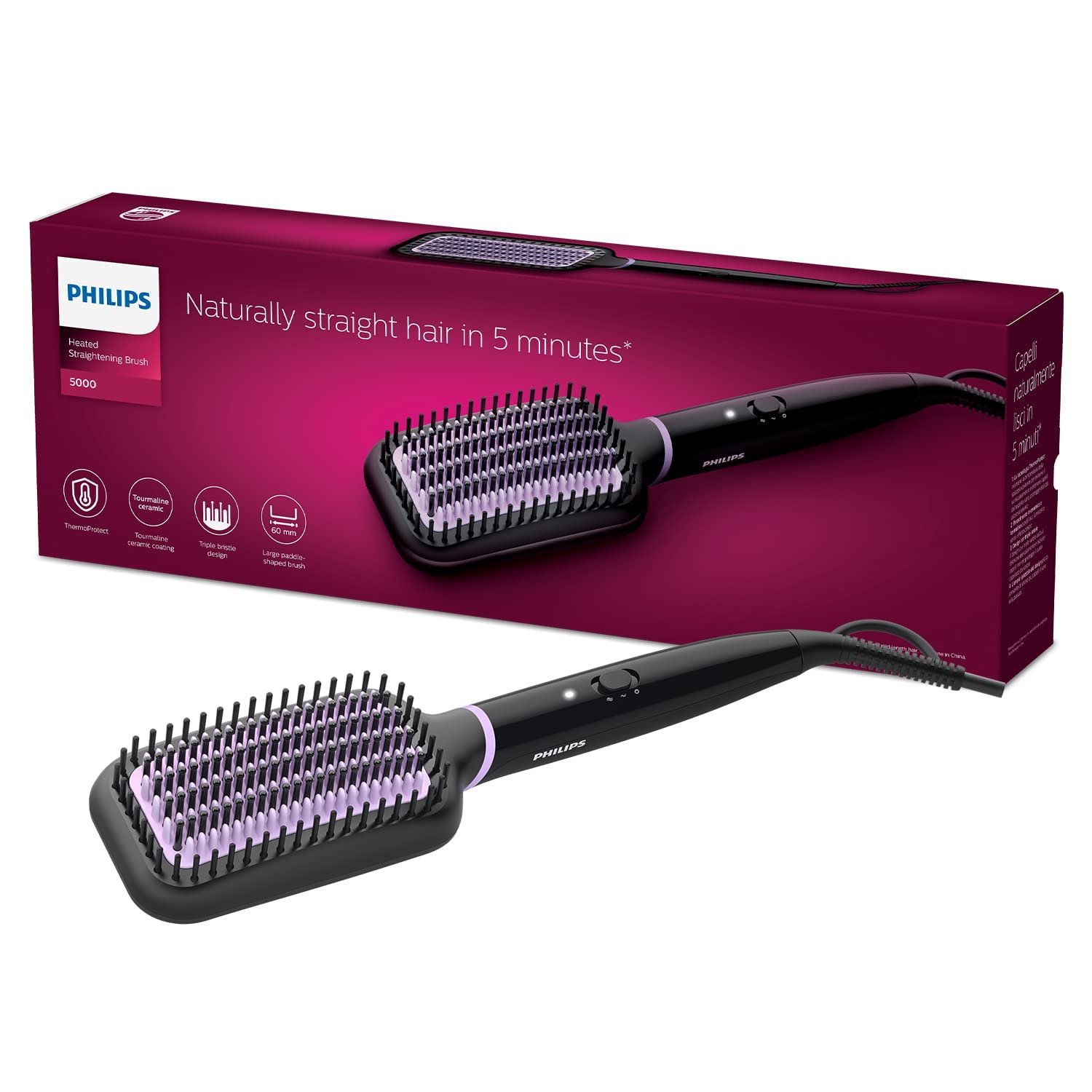 Щітка-випрямляч Philips StyleCare Essential BHH880/00 170 °C 200 °C Чорний/Рожевий, фото №1 Щітка-випрямляч Philips StyleCare Essential BHH880/00 170 °C 200 °C Чорний/Рожевий, фото №1