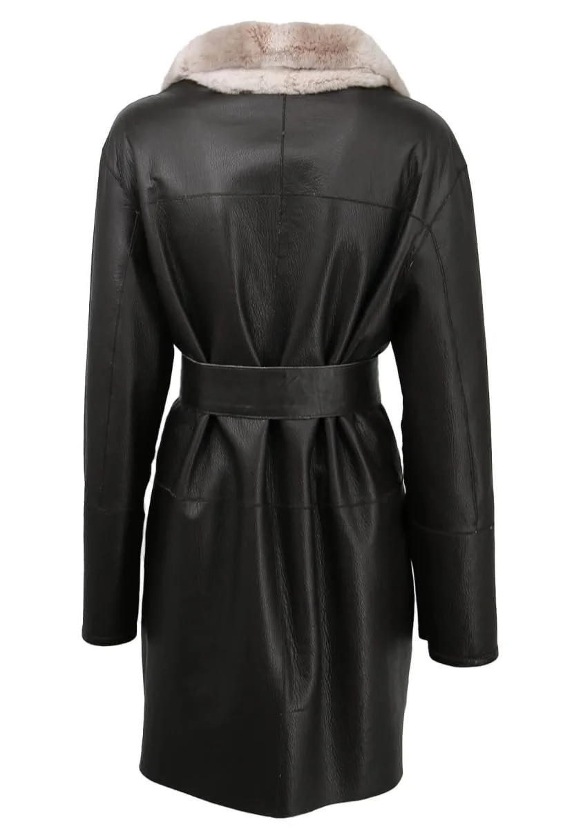 Кожаное пальто из овчины Merino Двустороннее, фото №7 Кожаное пальто из овчины Merino Двустороннее, фото №7