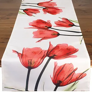 Купити Ранер для столу Tulips Modern Printed Motif червоний бежево-кремовий 40 x 140 см - Фото 1 Ранер для столу Tulips Modern Printed Motif червоний бежево-кремовий 40 x 140 см - Фото 1