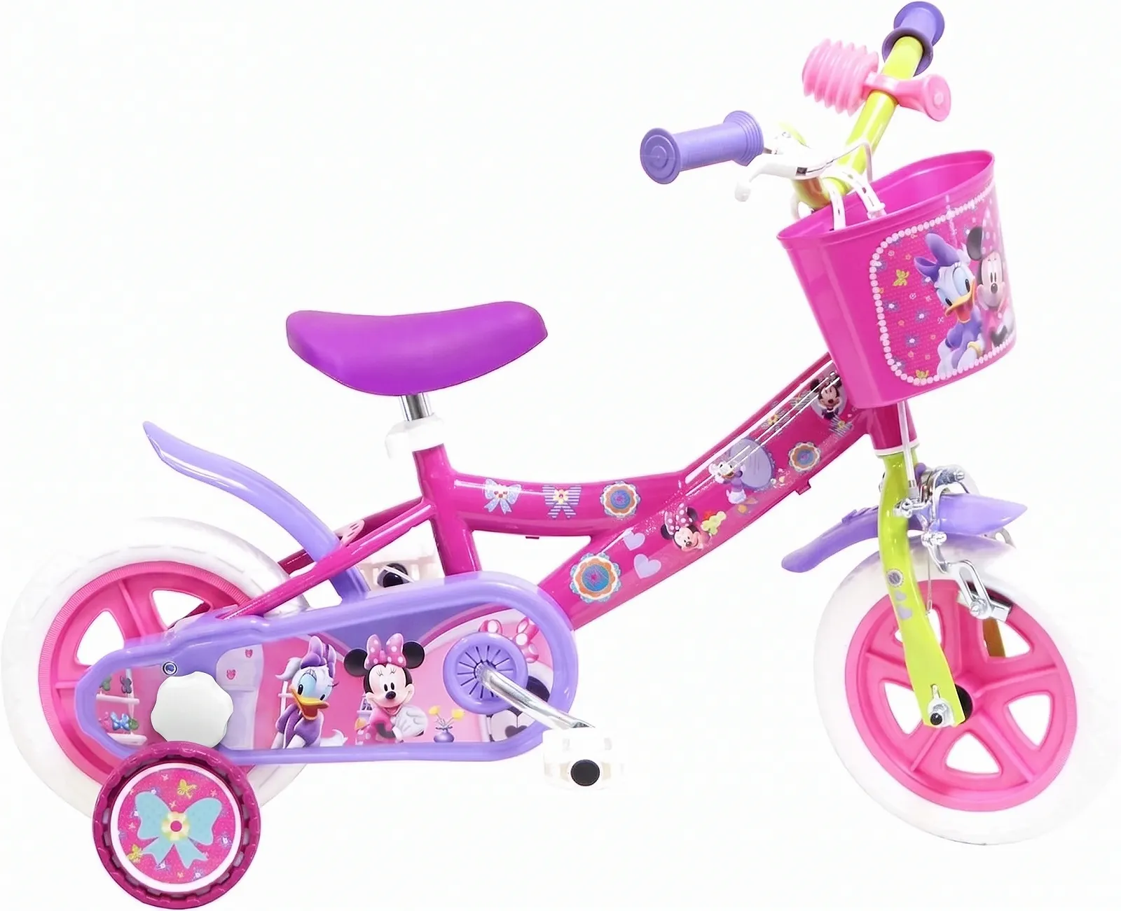 Велосипед Disney Minnie Mouse / 10" / Сталева рама / EVA шини / Обідні гальма / З баскетом та стабілізаторами / Рожевий, фото №1