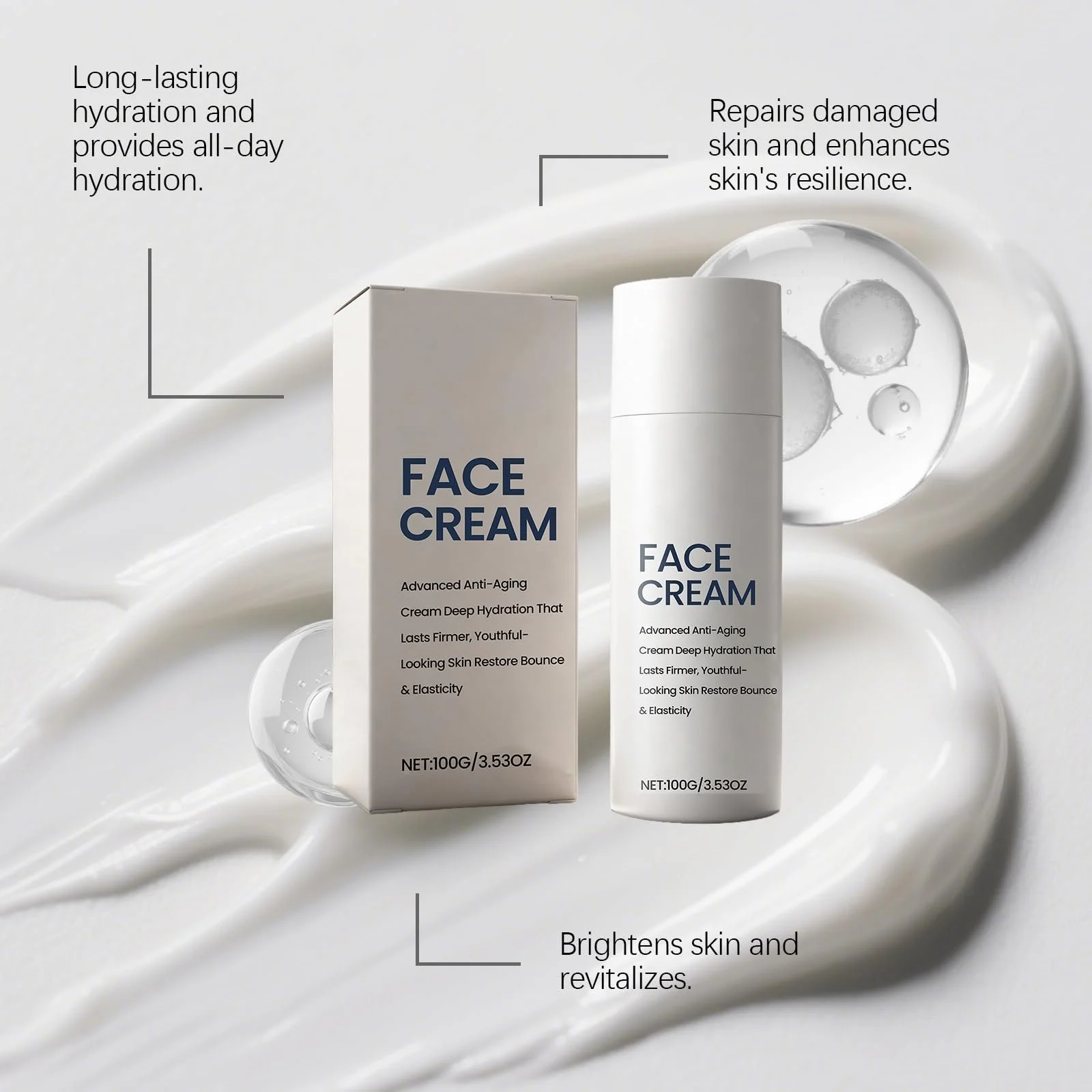 Крем для обличчя Anti-Ageing Moisturiser зволожуючий антивіковий денний та нічний живильний для гладкості шкіри, фото №4 Крем для обличчя Anti-Ageing Moisturiser зволожуючий антивіковий денний та нічний живильний для гладкості шкіри, фото №4