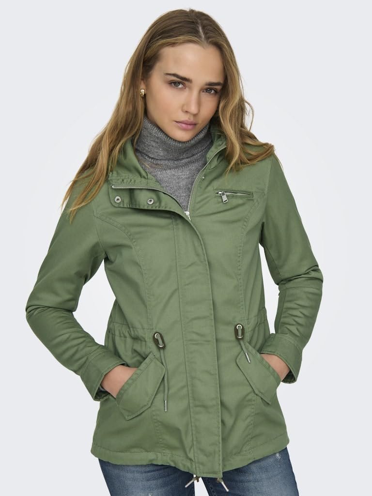 Женская переходная куртка ONLY ONLLorca Canvas Parka Легкая куртка с капюшоном, фото №7