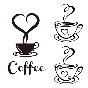 Наклейки на стіну 2 аркуші Кава Чорний - Фото 1