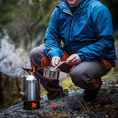 Кемпінгова піч Kelly Kettle Base Camp BASIC KIT 1.6л алюмінієва з комплектом для приготування їжі з нержавіючої сталі, фото №3