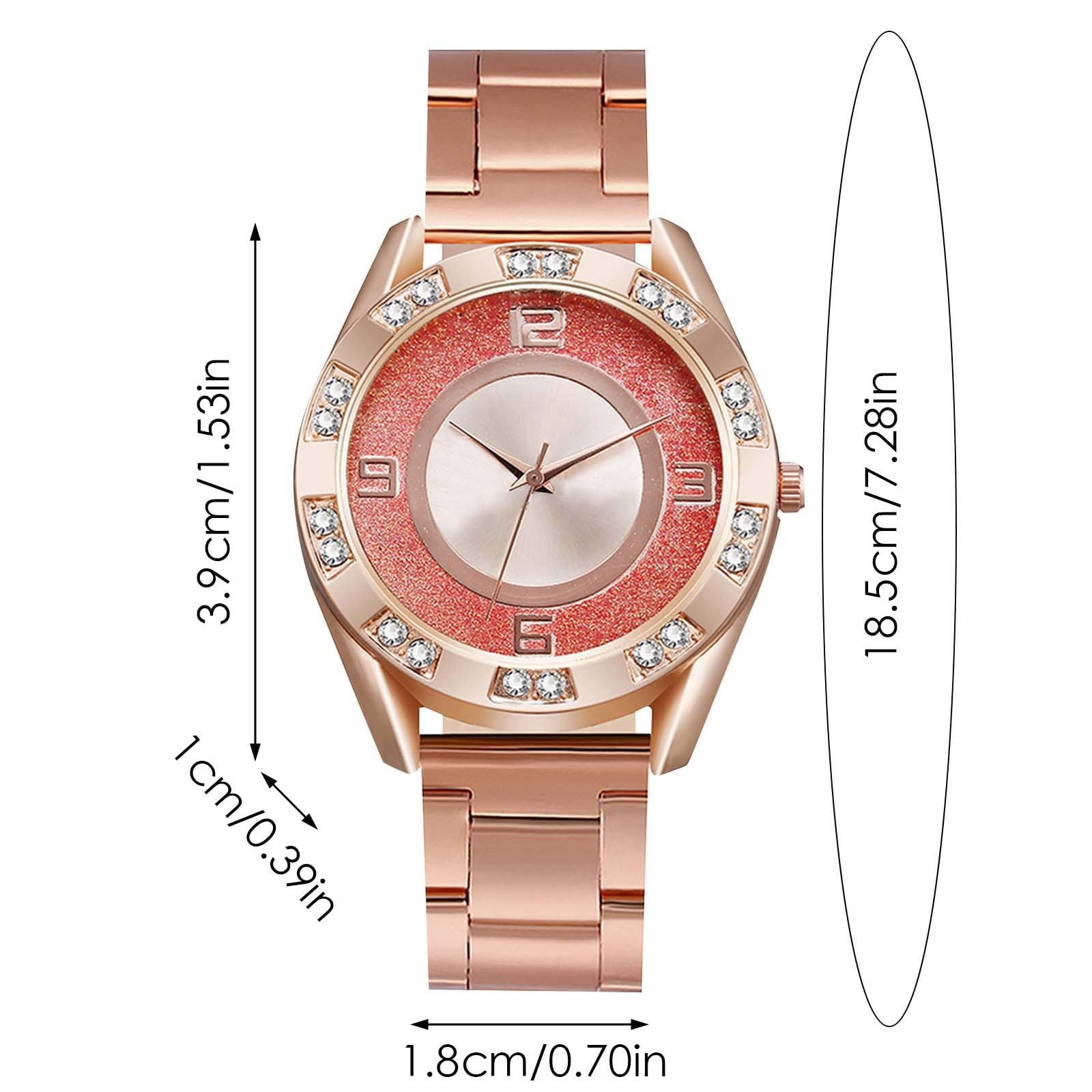 Аналоговые кварцевые часы с ремешком из нержавеющей стали (A, One Size), фото №5