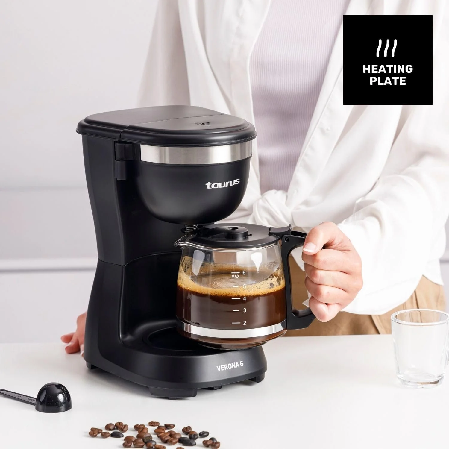Кофеварка фильтровальная Taurus Verona 6 600 ml 600 W Матовый черный, фото №6
