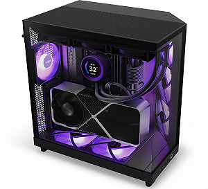 Корпус NZXT H6 Flow RGB Black (CC-H61FB-R1) / Mid-Tower / ATX, Micro-ATX, Mini-ITX / 3x120mm ARGB / 1xUSB Type-C / Без БП / Черный synthetic.ua - Фото 1