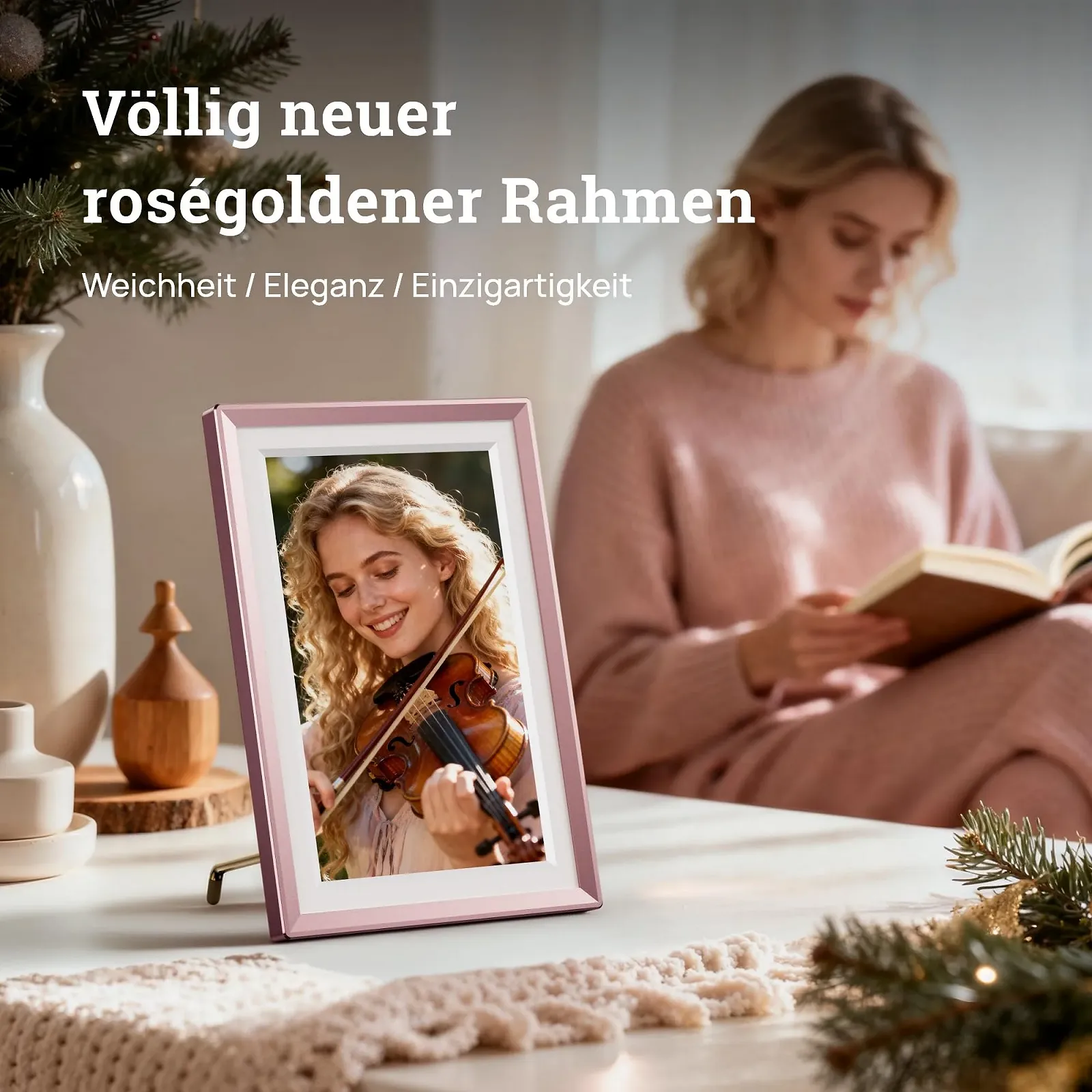 Цифровая фоторамка ARZOPA D10 10.1 дюйма HD Touchscreen WiFi Rose Gold, фото №3 Цифровая фоторамка ARZOPA D10 10.1 дюйма HD Touchscreen WiFi Rose Gold, фото №3