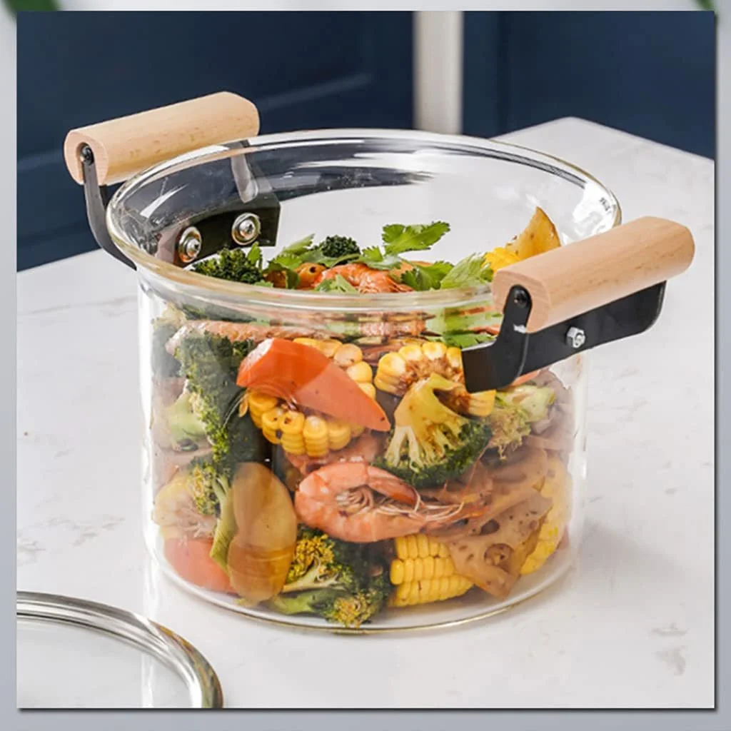 Каструля Glas Kochtopf, скляна, з кришкою та подвійною ручкою, для супу, з боросилікатного скла, жаростійка, для дому, кухні, ресторану, фото №5 Каструля Glas Kochtopf, скляна, з кришкою та подвійною ручкою, для супу, з боросилікатного скла, жаростійка, для дому, кухні, ресторану, фото №5