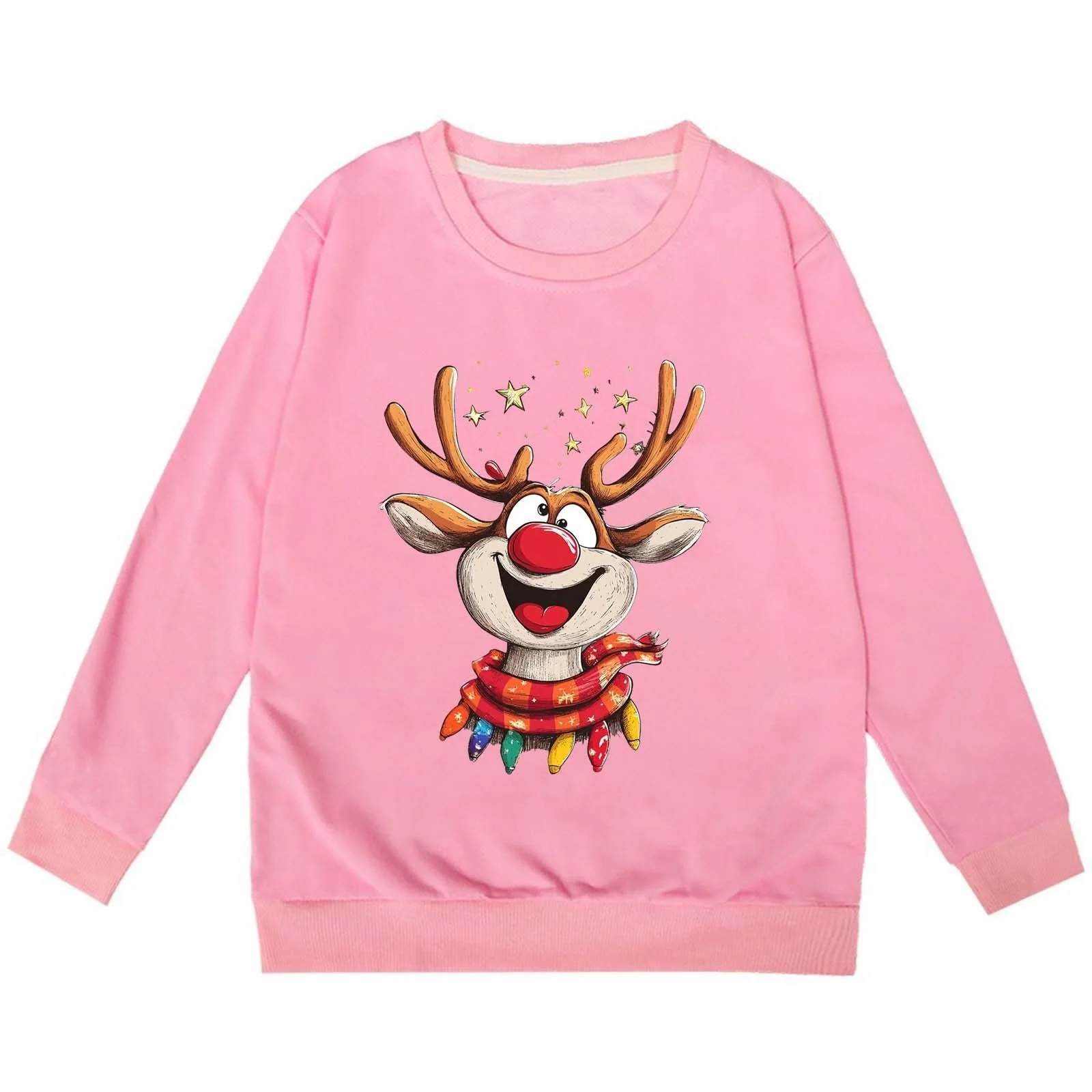 Рождественский джемпер Generisch Рождественский джемпер для девочек, удобный уродливый рождественский джемпер, детский рождественский джемпер с круглым вырезом, теплый рождественский свитер, детский свитшот с длинными рукавами, фото №4