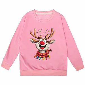 Джемпер Рождественский Детский, Девочки Осенне-Зимний С Рождественским Принтом Круглый Вырез Длинный Рукав Повседневный Толстовка с капюшоном Размер 146 synthetic.ua - Фото 1