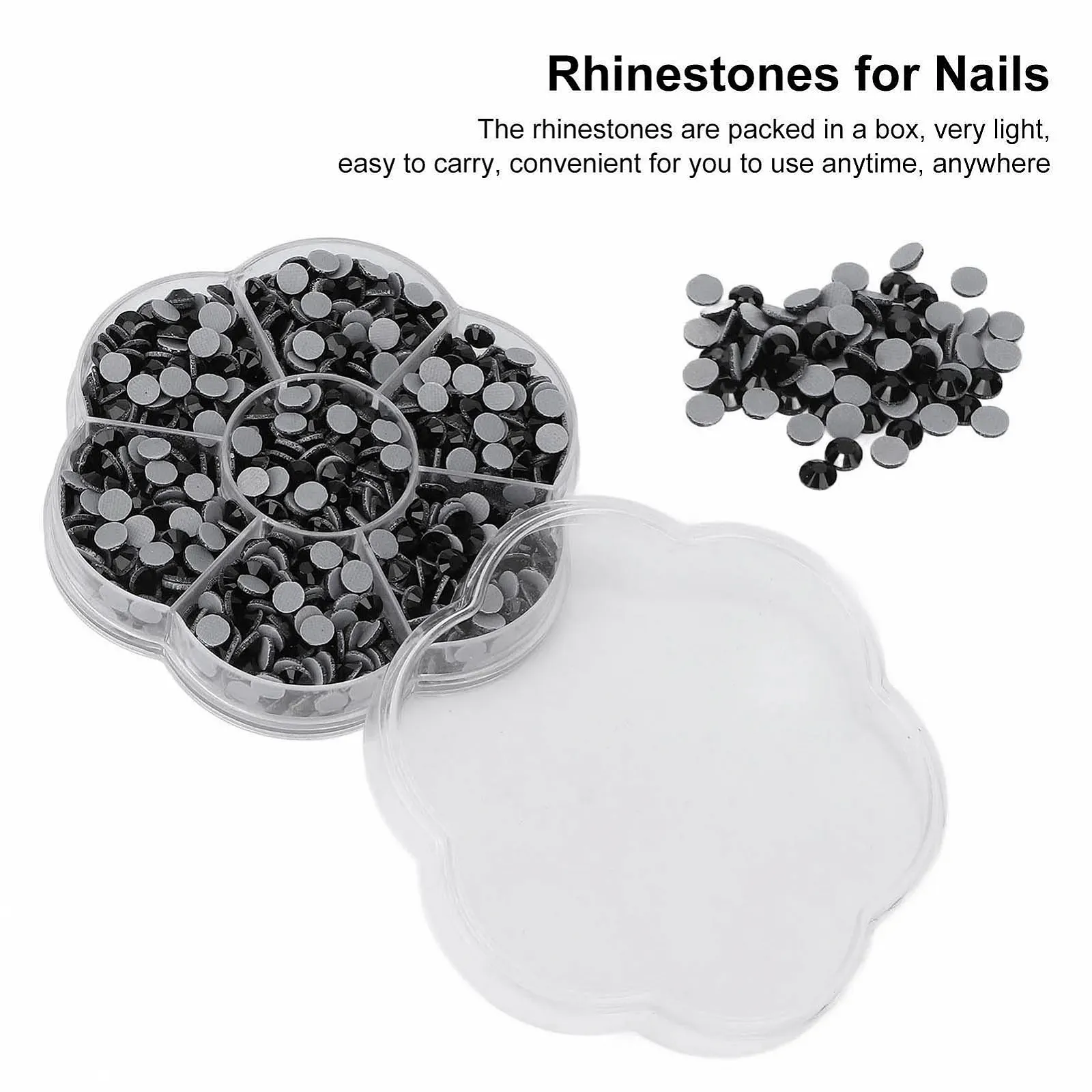 Стрази Скляні Прозорі для декорування Чорний (JM201), фото №3