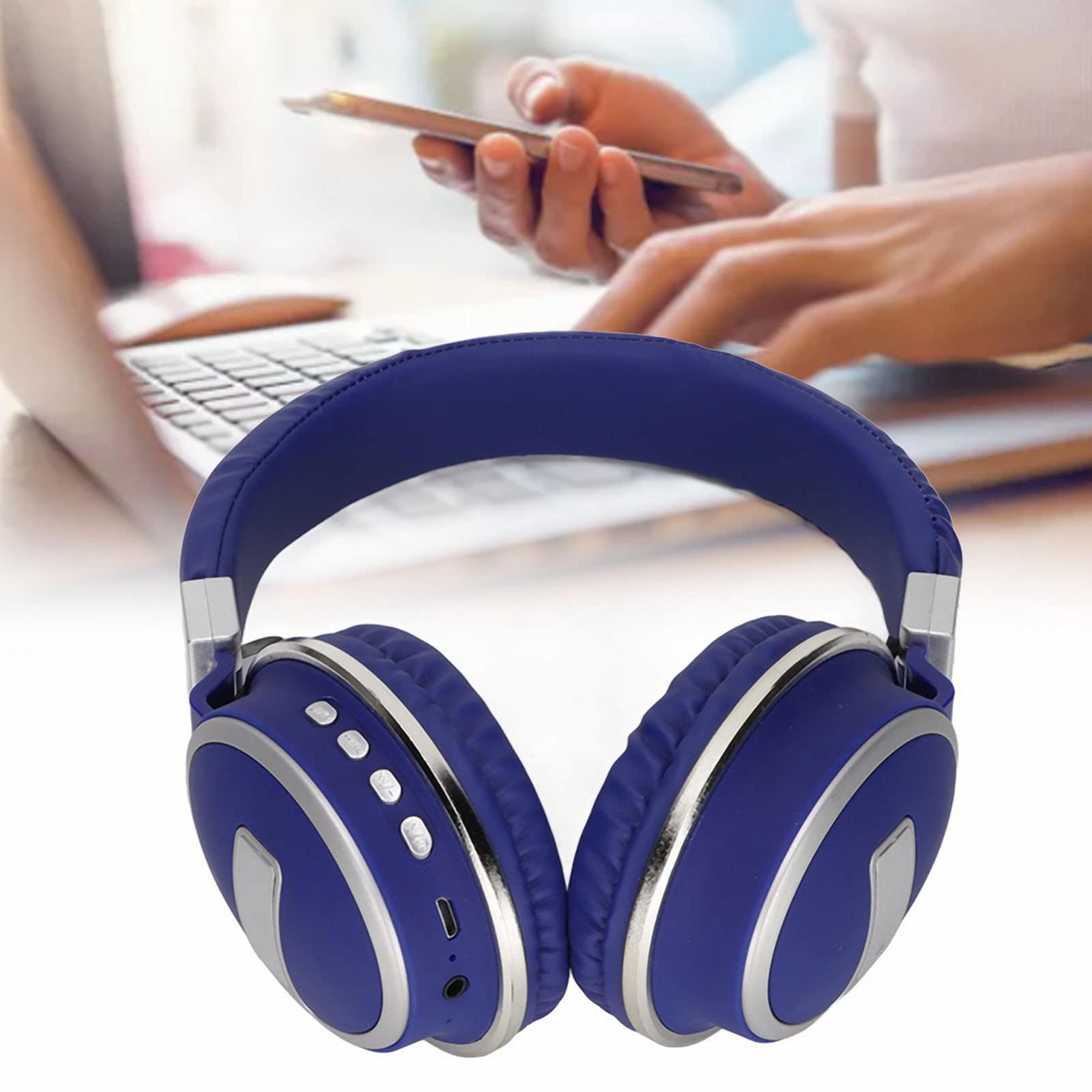 Навушники Annadue Bluetooth Over Ear Стерео Звук Безпровідні Ігрова Гарнітура з Мікрофоном для Мобільного Телефону ПК Ноутбука Блакитний, фото №7