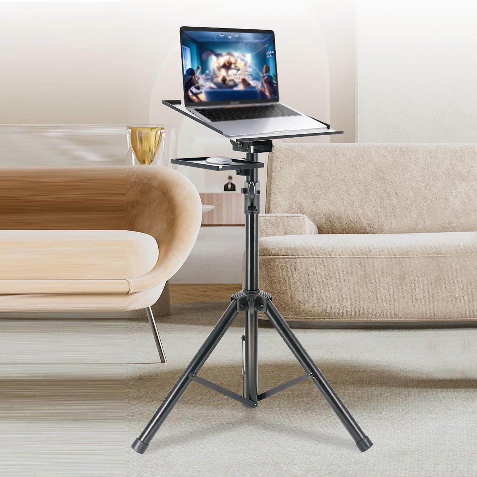 Напольная стойка для ноутбука, портативный штатив для проектора из стали, регулируемый верстак с полкой, для дома, офиса, улицы, грузоподъемность 50 кг, фото №7