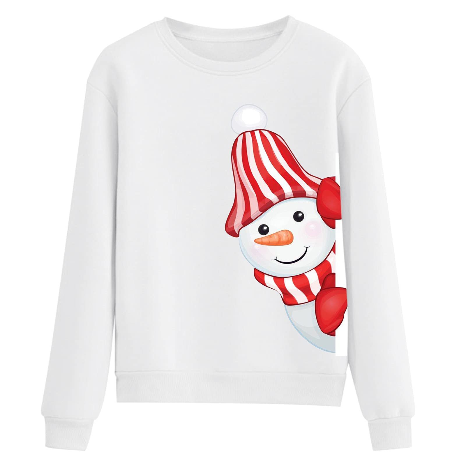 Женский рождественский свитшот с длинными рукавами, принт, повседневная рождественская толстовка с карманом, рождественский джемпер, фото №3