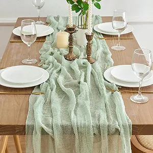 Купити Ранер для столу Gauze Cheese Cloth Muslin Rustic 80 x 300 см Sage Green 1 шт. - Фото 1 Ранер для столу Gauze Cheese Cloth Muslin Rustic 80 x 300 см Sage Green 1 шт. - Фото 1