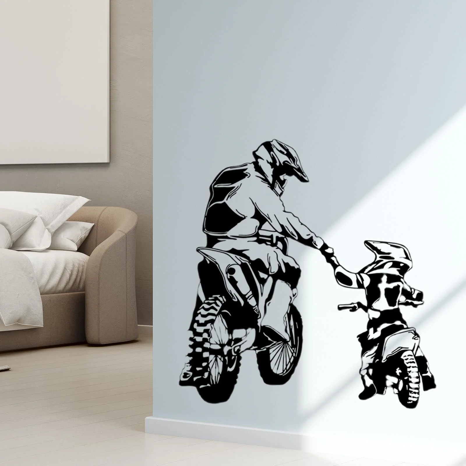 Наклейки на стіну Motorcycle Motocross Вінілові Чорні, фото №5 Наклейки на стіну Motorcycle Motocross Вінілові Чорні, фото №5