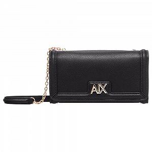 Кошелек Armani Exchange Черный с клапаном и логотипом спереди, черный - Фото 1