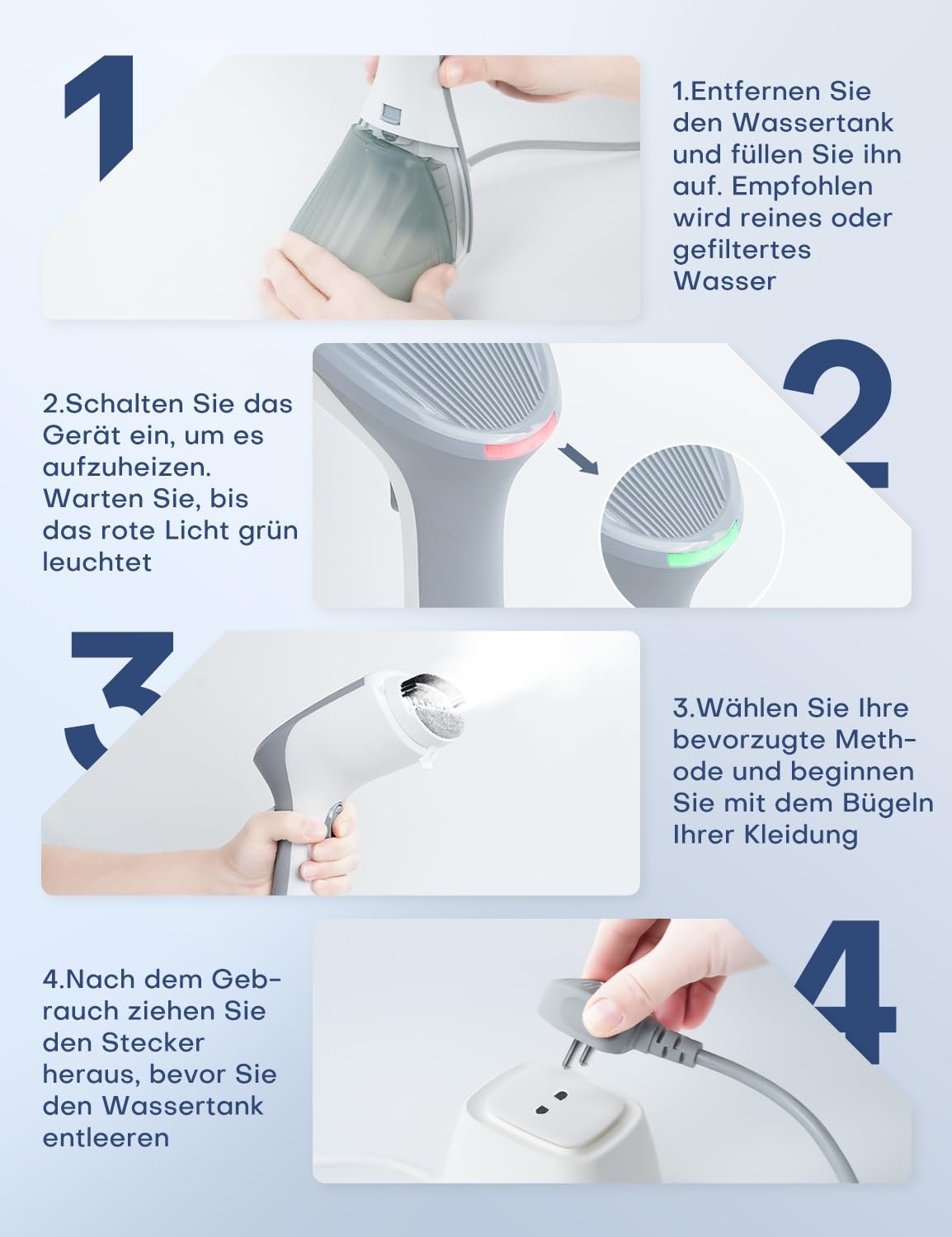 Відпарювач QEXREED 1300 W 260 мл портативний, фото №8 Відпарювач QEXREED 1300 W 260 мл портативний, фото №8