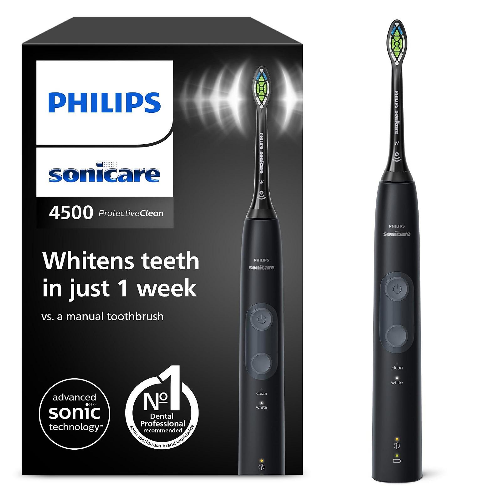 Електрична звукова зубна щітка Philips Sonicare ProtectiveClean 4500 HX6830/44 Чорна, фото №1
