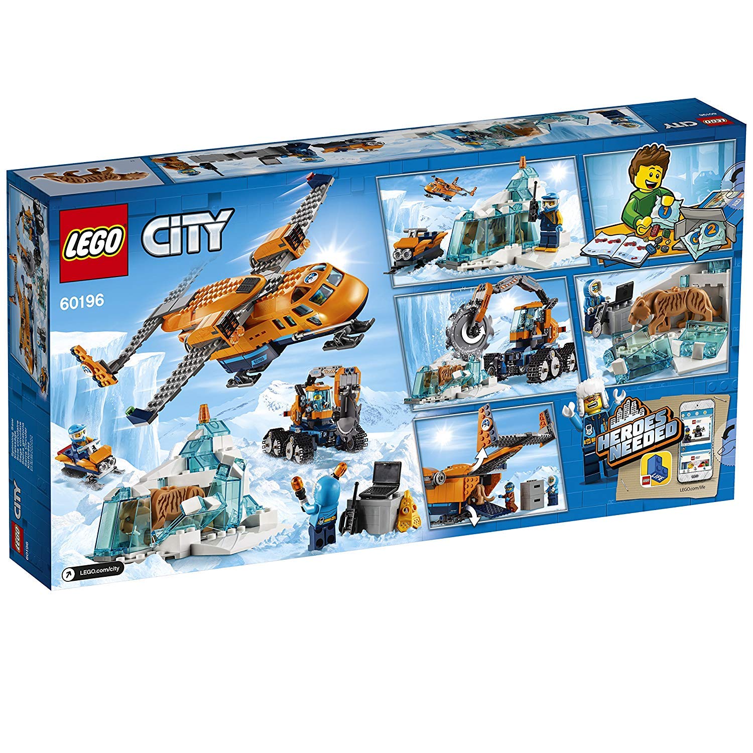 Конструктор LEGO City Арктическая экспедиция 60196 Самолет Воздушный транспорт белый/оранжевый, фото №5