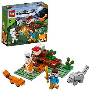 Конструктор Lego Minecraft Taiga Adventure с фигурками Стива, Волка и Лисицы для детей от 7 лет - Фото 1