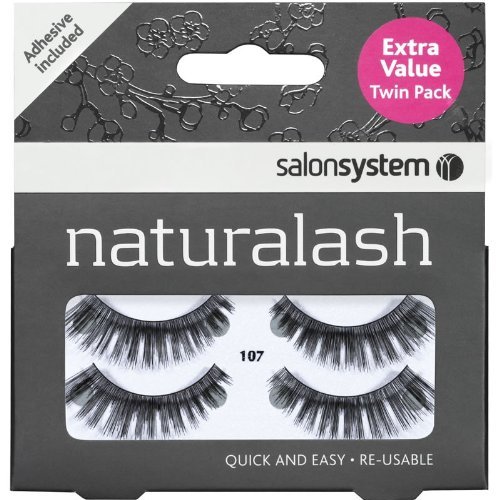 Накладні вії Salon System Naturalash 107 Чорні Можна використовувати повторно Подвійний набір, фото №1