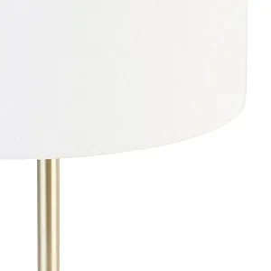 Настільна лампа Qazqa Simplo Design Classic Латунь 35 см Сталь Кругла LED E27 Білий synthetic.ua - Фото 1