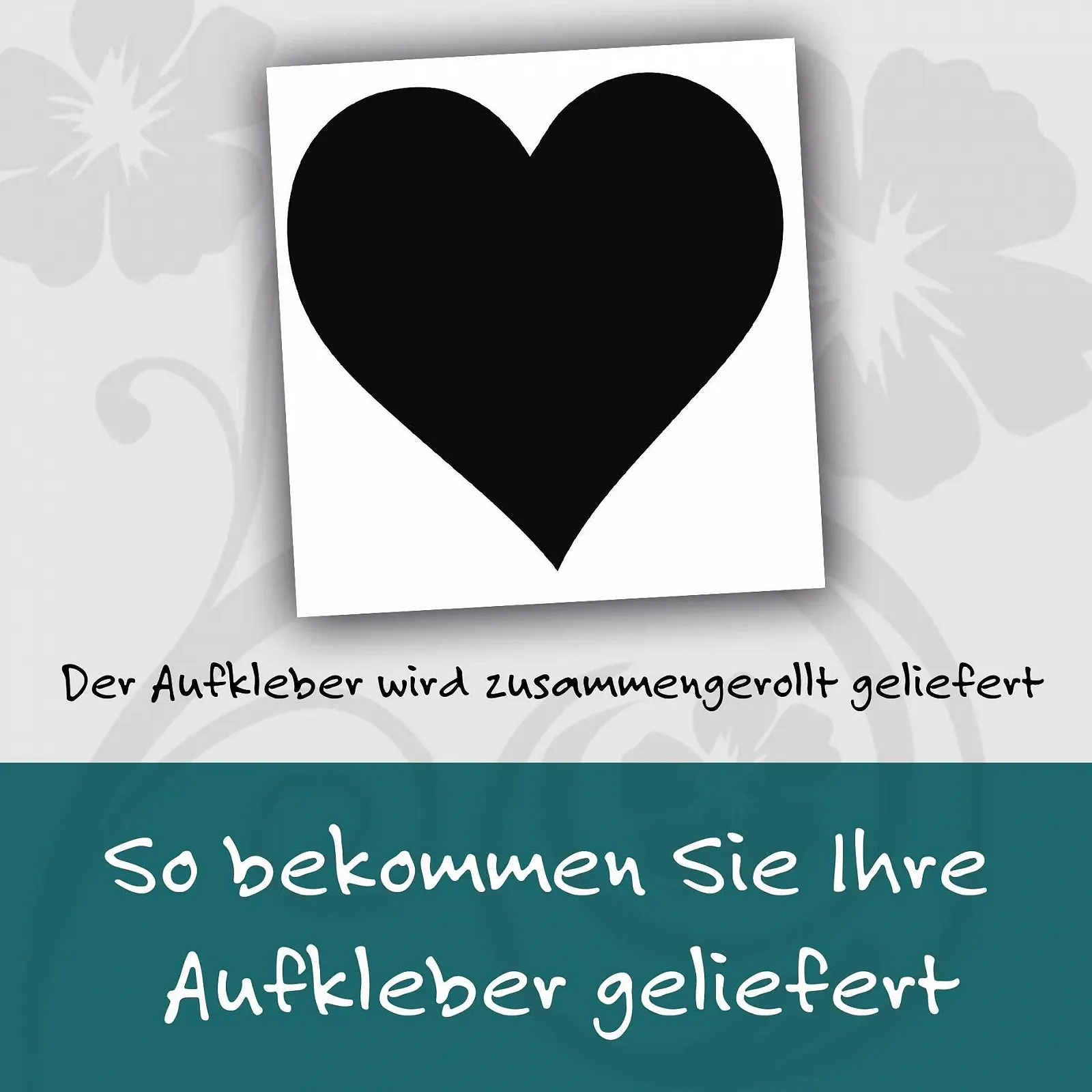 Наклейка на стену kleb-Drauf 1 Large Heart 45 x 45 см Черная матовая, фото №4