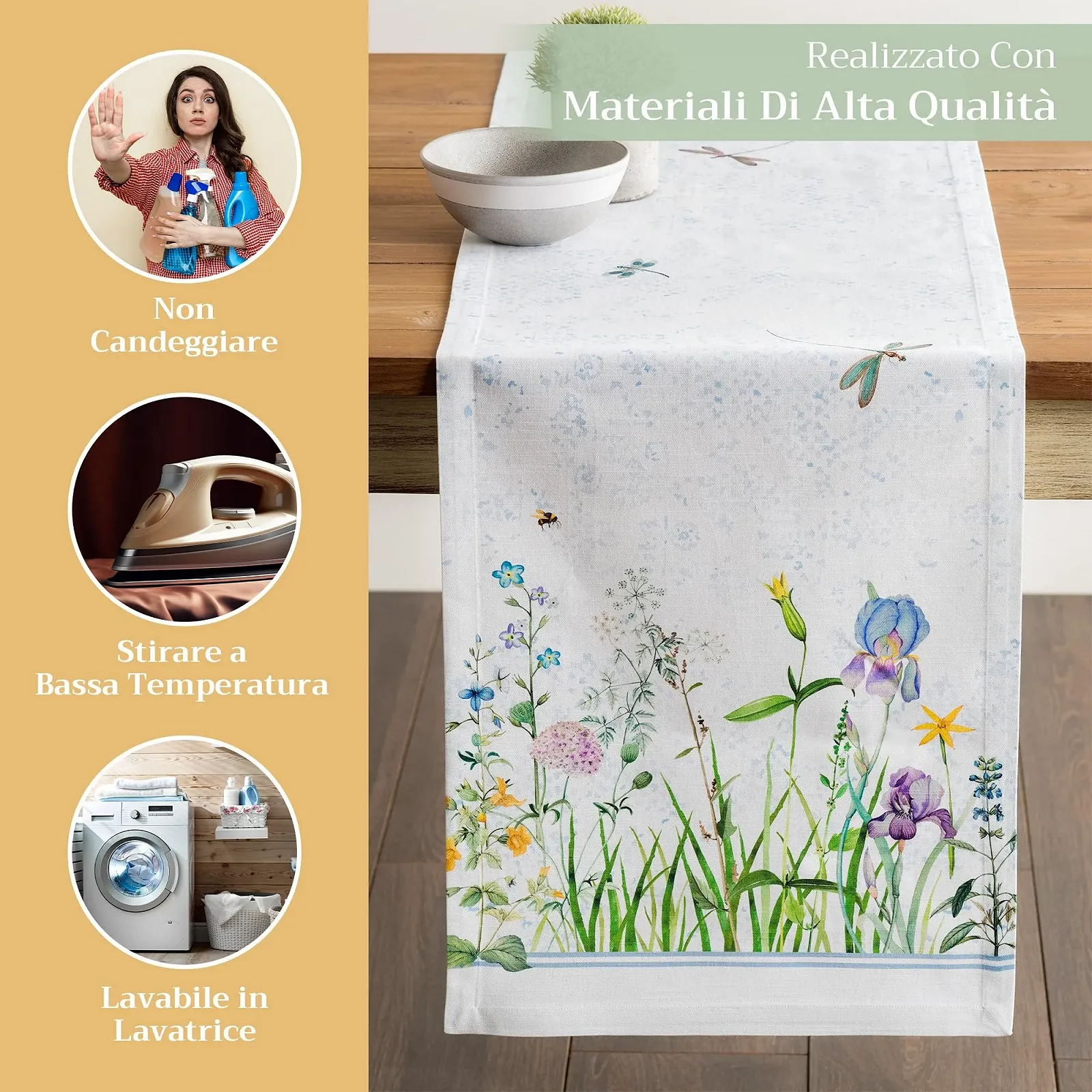 Ранер на стіл Maison d' Hermine Fleurs De Mai Spring/Summer 100% бавовна 50 см x 150 см, фото №3 Ранер на стіл Maison d' Hermine Fleurs De Mai Spring/Summer 100% бавовна 50 см x 150 см, фото №3
