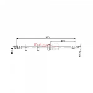 Тормозной шланг METZGER 4118402 ALFA ROMEO передний мост слева - Фото 1