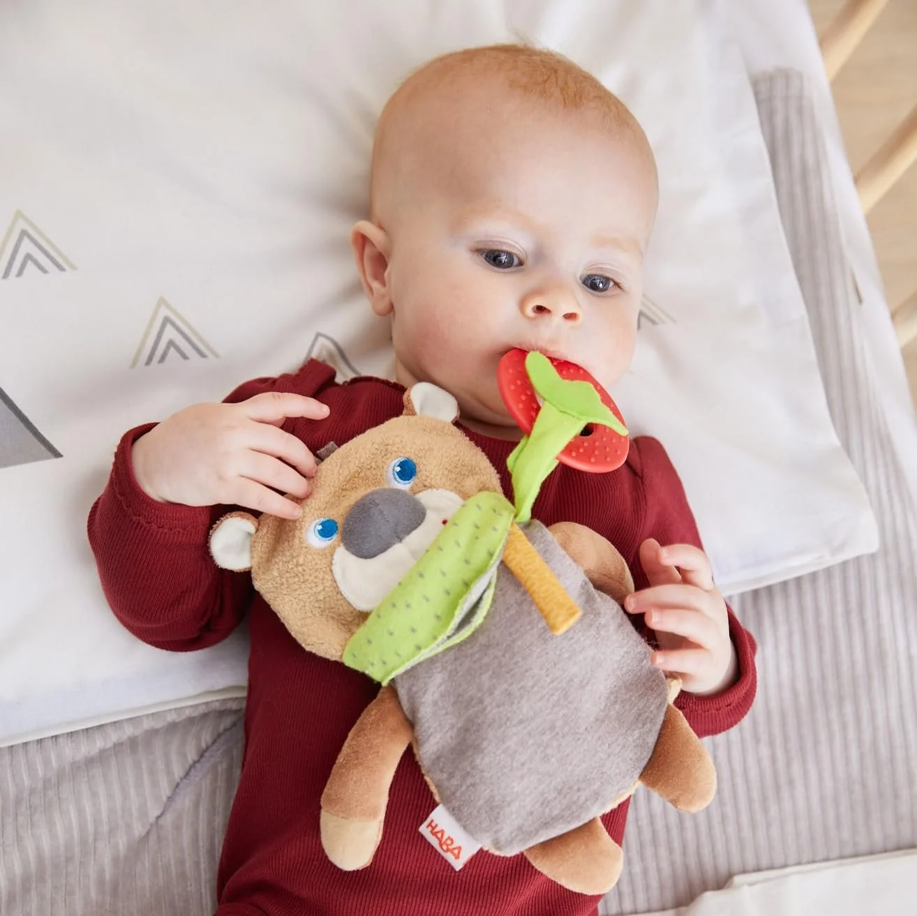 Іграшка HABA Explorer Ведмідь М'яка для Немовлят з Гризунком, фото №3