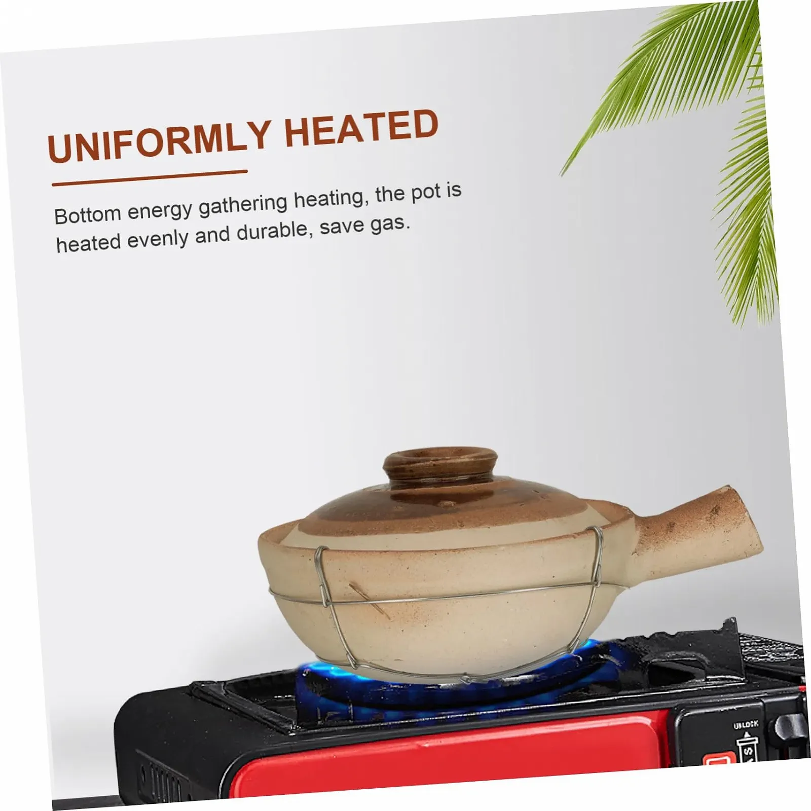 Ківш Ciieeo Terracotta Dutch Oven з товстою ручкою для азійських страв Terracotta, фото №6