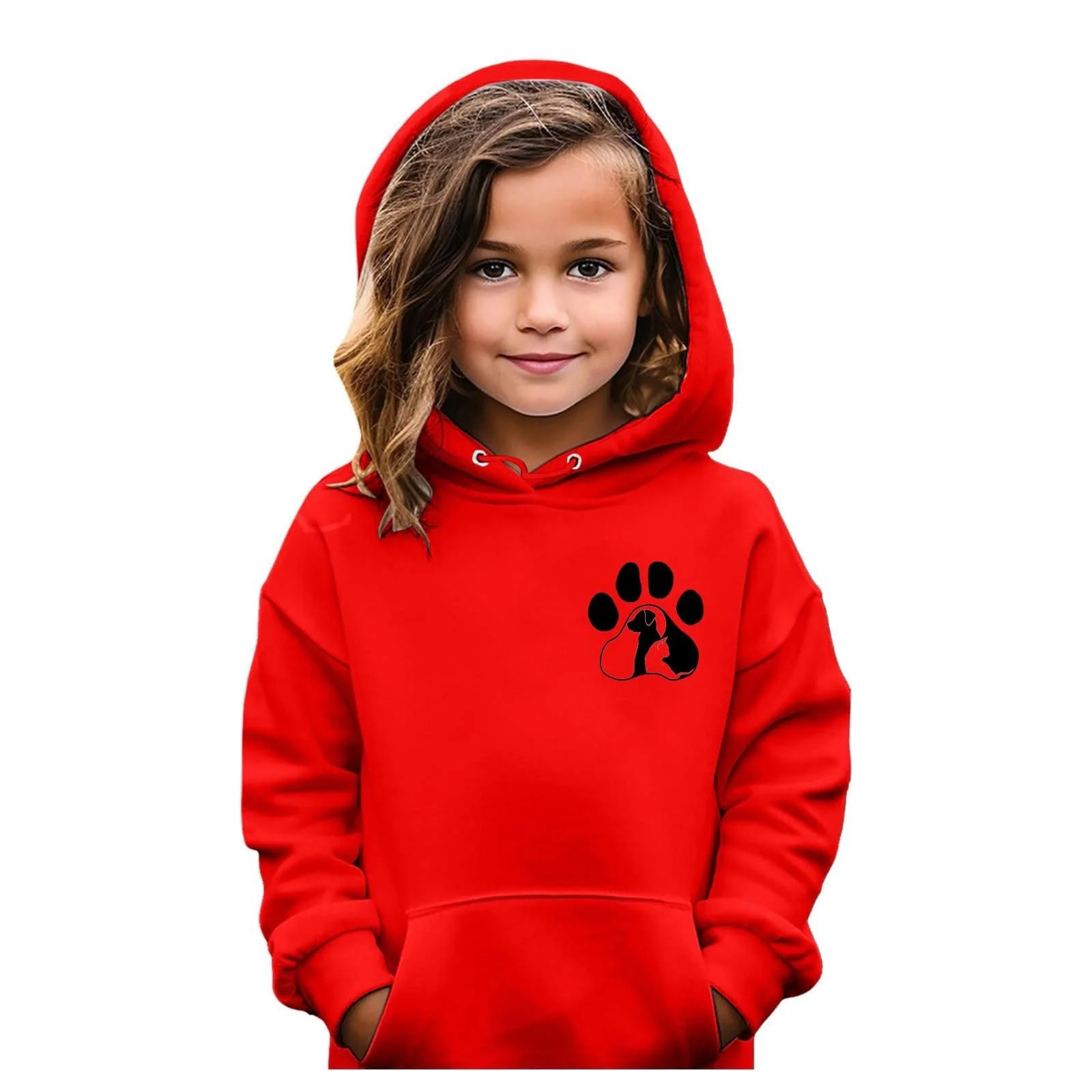 Дитяча толстовка з капюшоном для дівчат, з довгими рукавами, фото №2