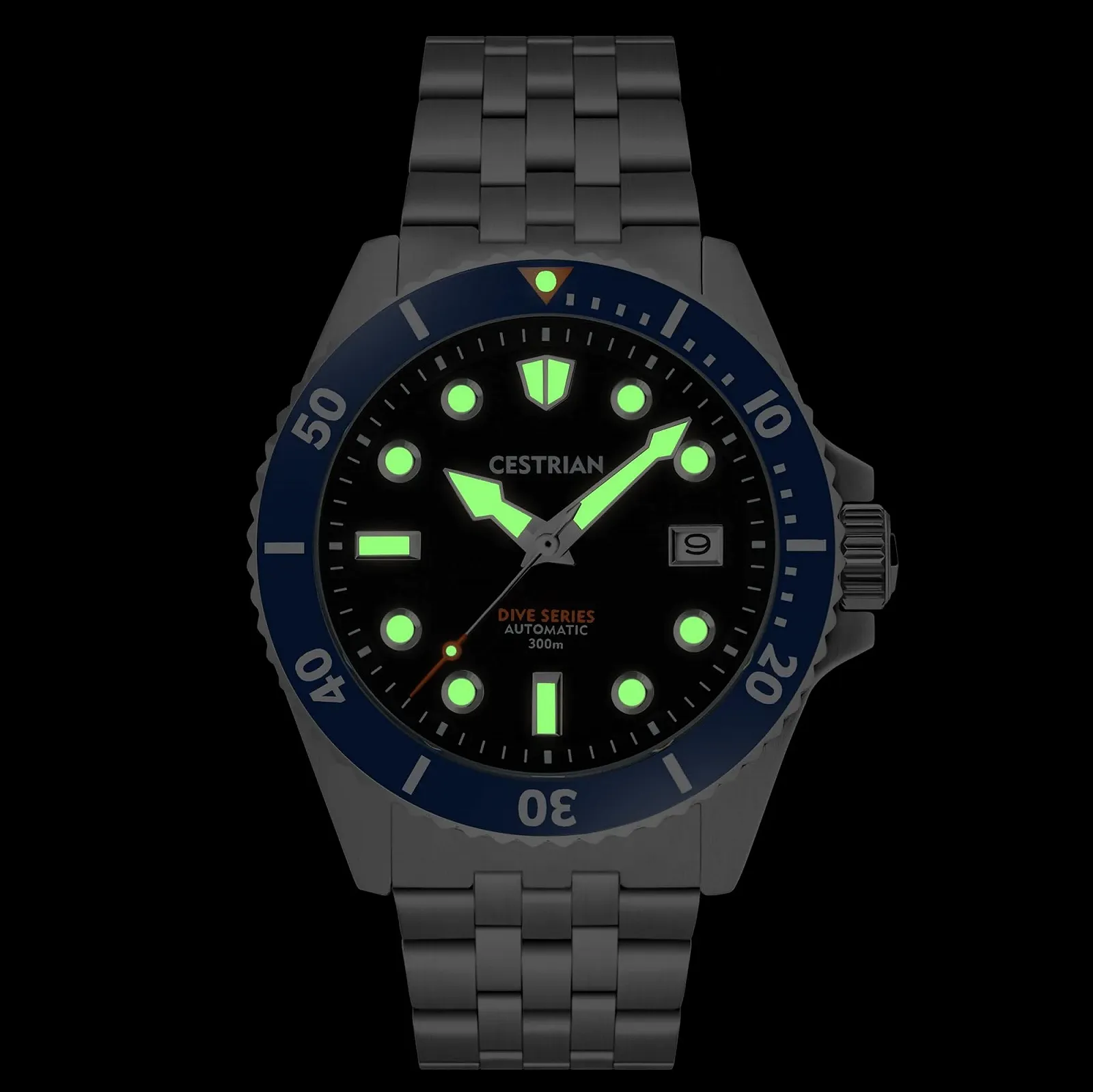 Годинник Cestrian Dive Series Чорний Циферблат Синій Керамічний Безель Сталевий Ремінець Автоматичний 300М Чоловічий, фото №4 Годинник Cestrian Dive Series Чорний Циферблат Синій Керамічний Безель Сталевий Ремінець Автоматичний 300М Чоловічий, фото №4