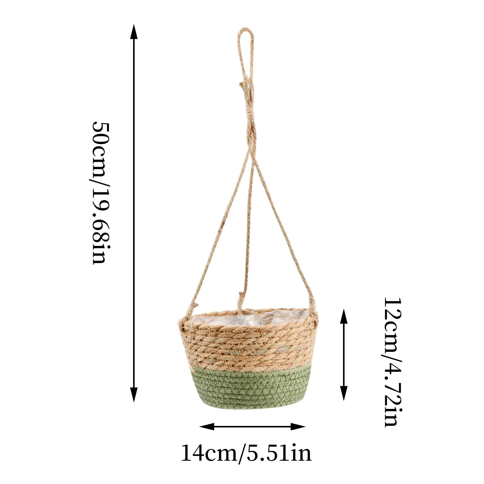 Підвісний кошик для рослин Набір 2 шт. Морська трава 20 см, фото №3