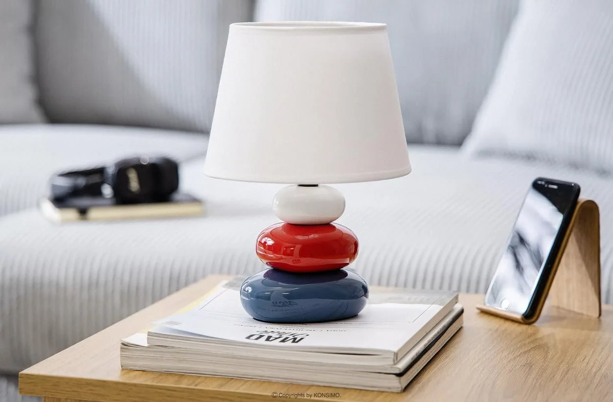 Настільна лампа Konsimo Salu 1 шт. Для вітальні спальні та офісу Читання Синя/Червона/Біла, фото №6