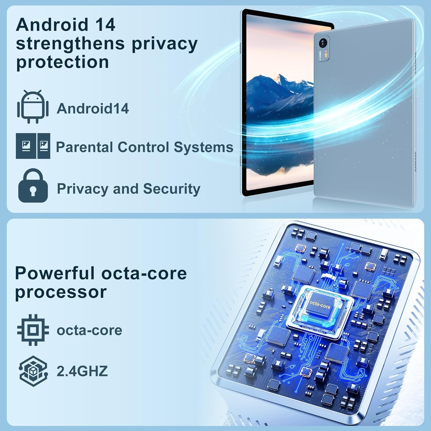 Планшет Bvlary X_50 10" 16/128 ГБ 2-SIM 8 ядер Android 14 8000mAh Blue, фото №5