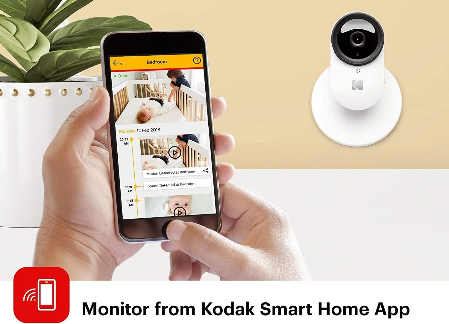 Відеоняня Kodak Cherish C525 Tilt / Pan / Zoom 5-Inch HD One-Touch Audio Mobile Wi-Fi App, фото №3