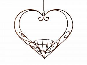 Підвісний кошик Patina Серце 50 x 46 см металевий вінтажний іржава патина - Фото 1