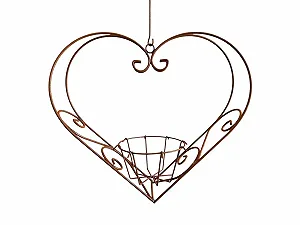 Купить Подвесная корзина Patina Сердце 50 x 46 см металлическая винтажная ржавая патина - Фото 1 Подвесная корзина Patina Сердце 50 x 46 см металлическая винтажная ржавая патина - Фото 1