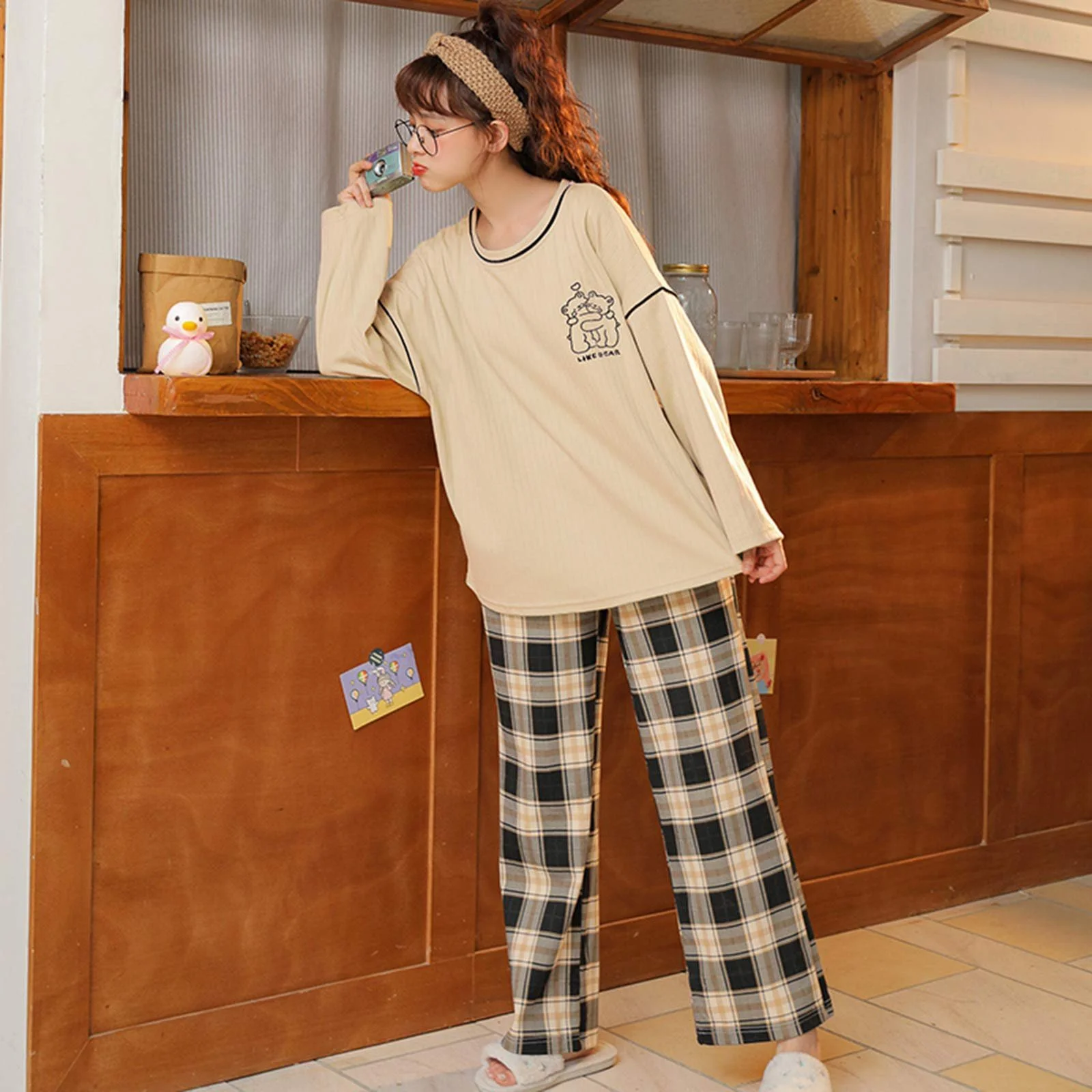 Піжама GOSO Для дівчат Мультфільм Принт Топи і Довгі Штани, фото №2