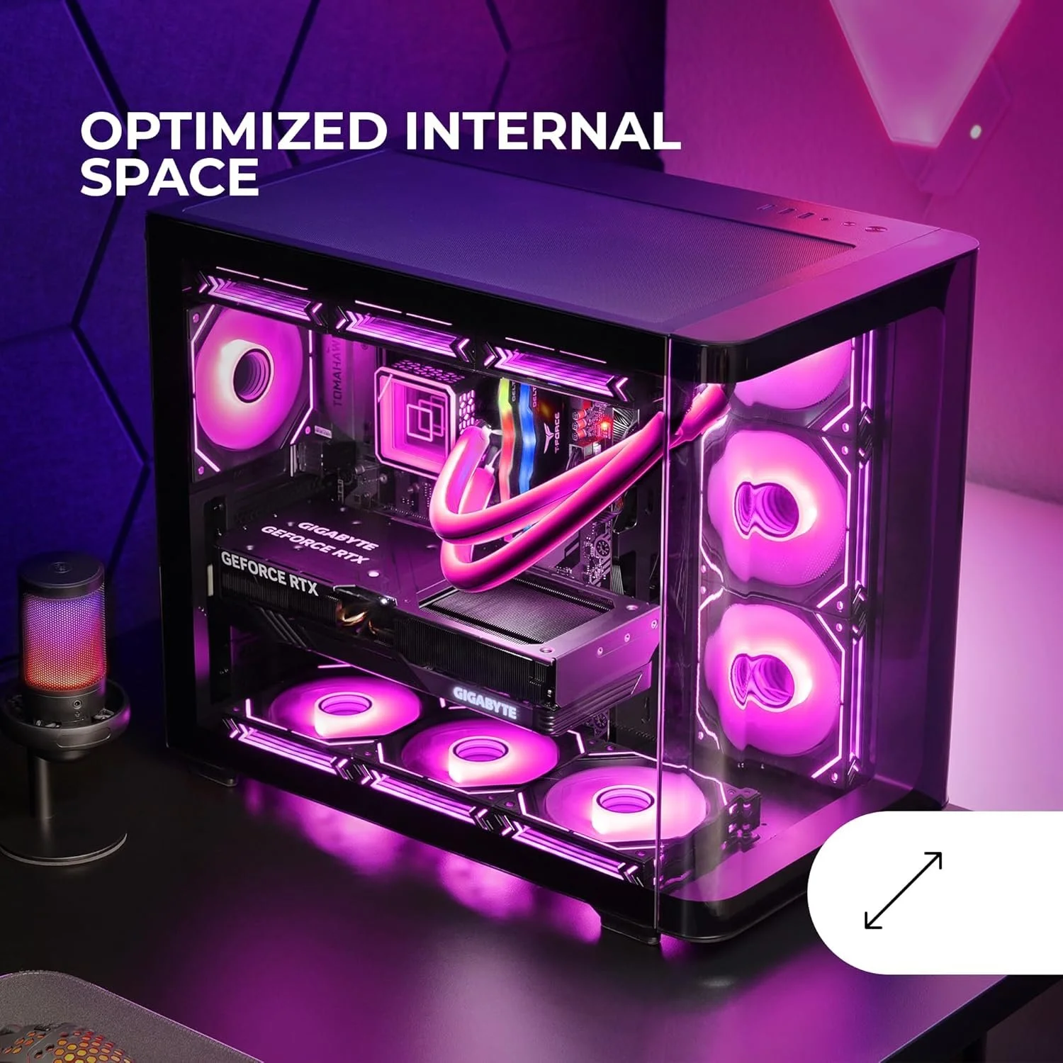 Корпус для ПК Mars Gaming MC-FUSION Чорний, фото №4 Корпус для ПК Mars Gaming MC-FUSION Чорний, фото №4