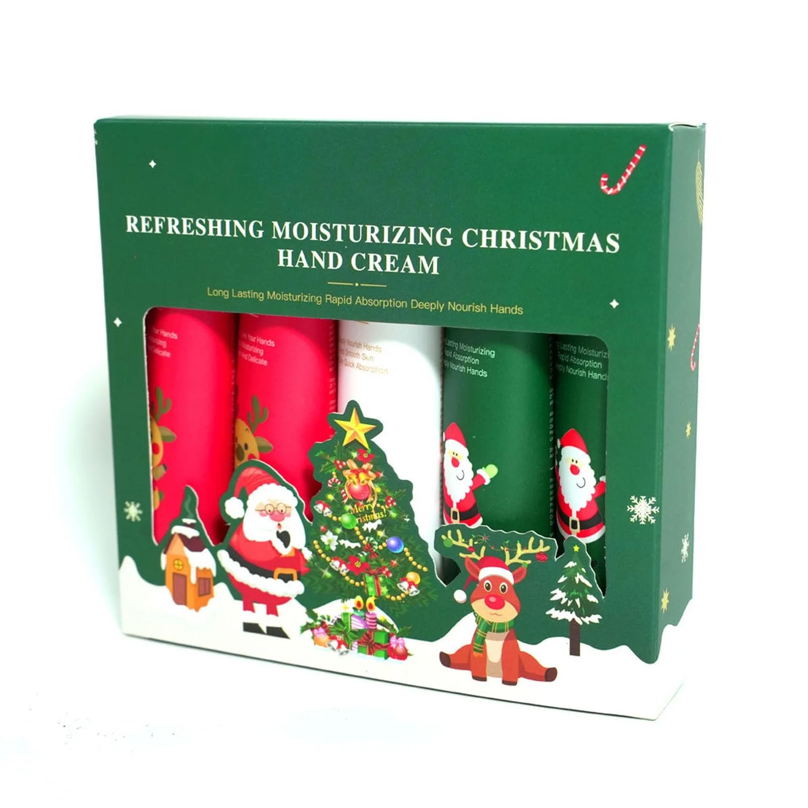 Набір різдвяних кремів для рук зволожуючий лосьйон для сухої та потрісканої шкіри рук набір кремів для рук дорожній розмір глибоке зволоження, фото №2