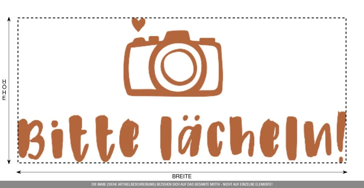 Наклейка на стіну Clickandprint.de Bitte lächeln! 30 x 13.3 см Горіхово-коричнева, фото №3 Наклейка на стіну Clickandprint.de Bitte lächeln! 30 x 13.3 см Горіхово-коричнева, фото №3