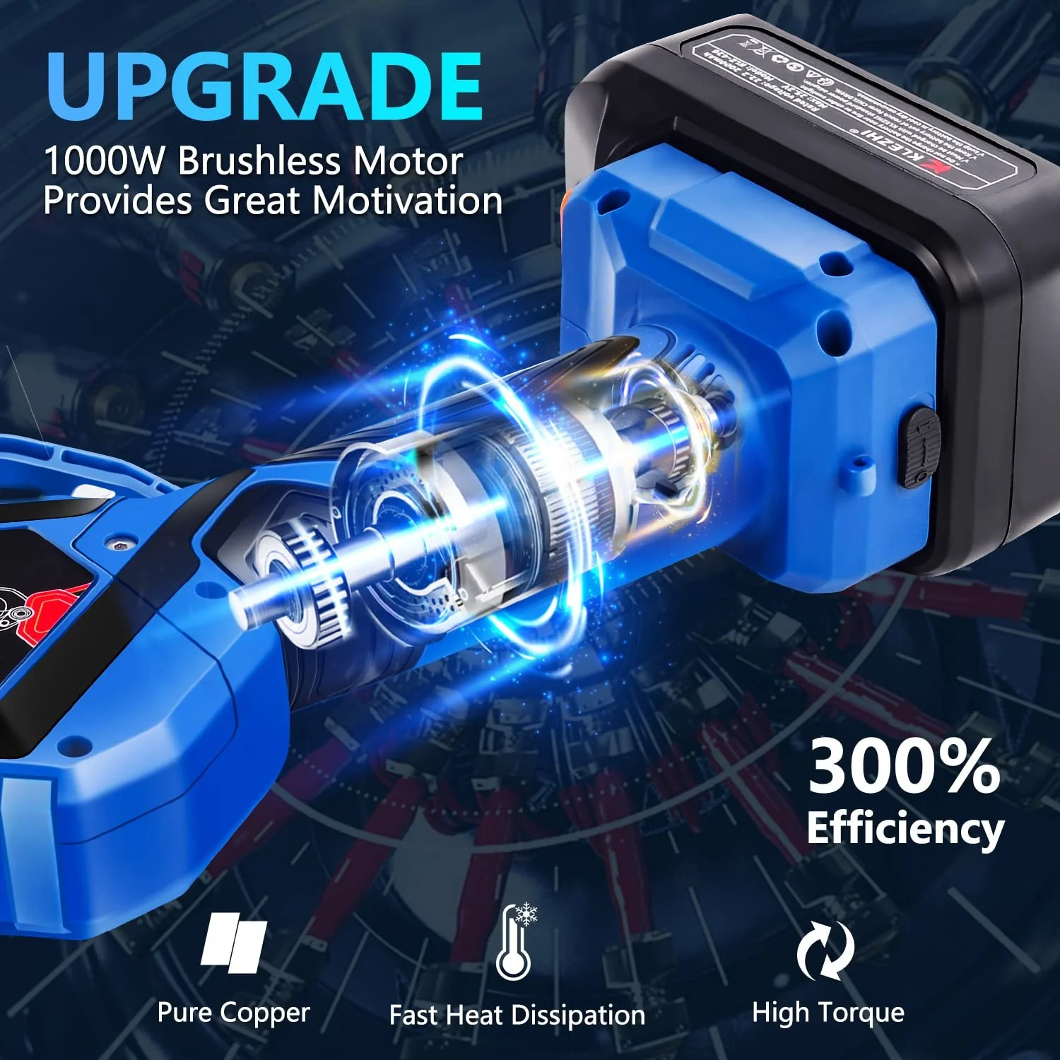 Секатор K KLEZHI 42 мм, акумуляторний, електричний, зі світлодіодом, DLC-покриттям, 2 x 2Ah літієві акумулятори, 25.2 V, фото №5