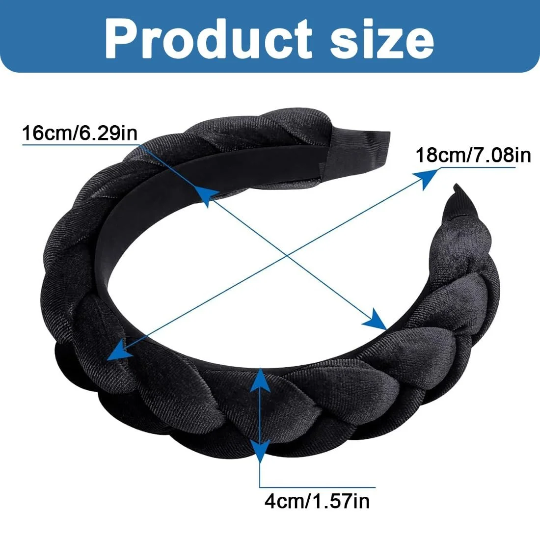 Обруч для волос бархатный, золотой бархат, фото №2