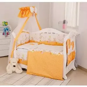 Постельный комплект 8 эл Twins Standard Basic 4050-CB-021, Горошки оранжевый - Фото 1