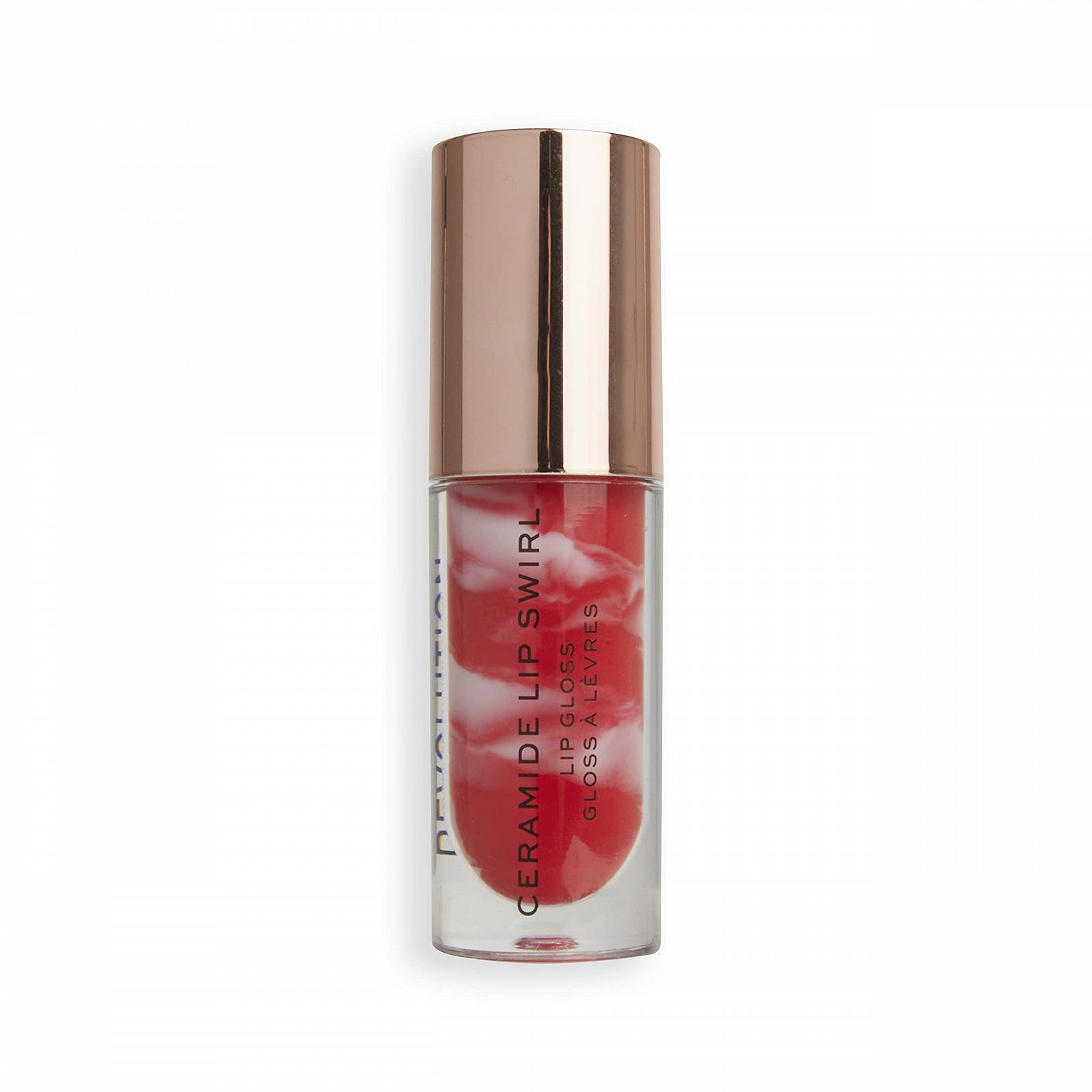 Makeup Revolution Lip Swirl Ceramide Блеск для губ Biting Red, фото №4