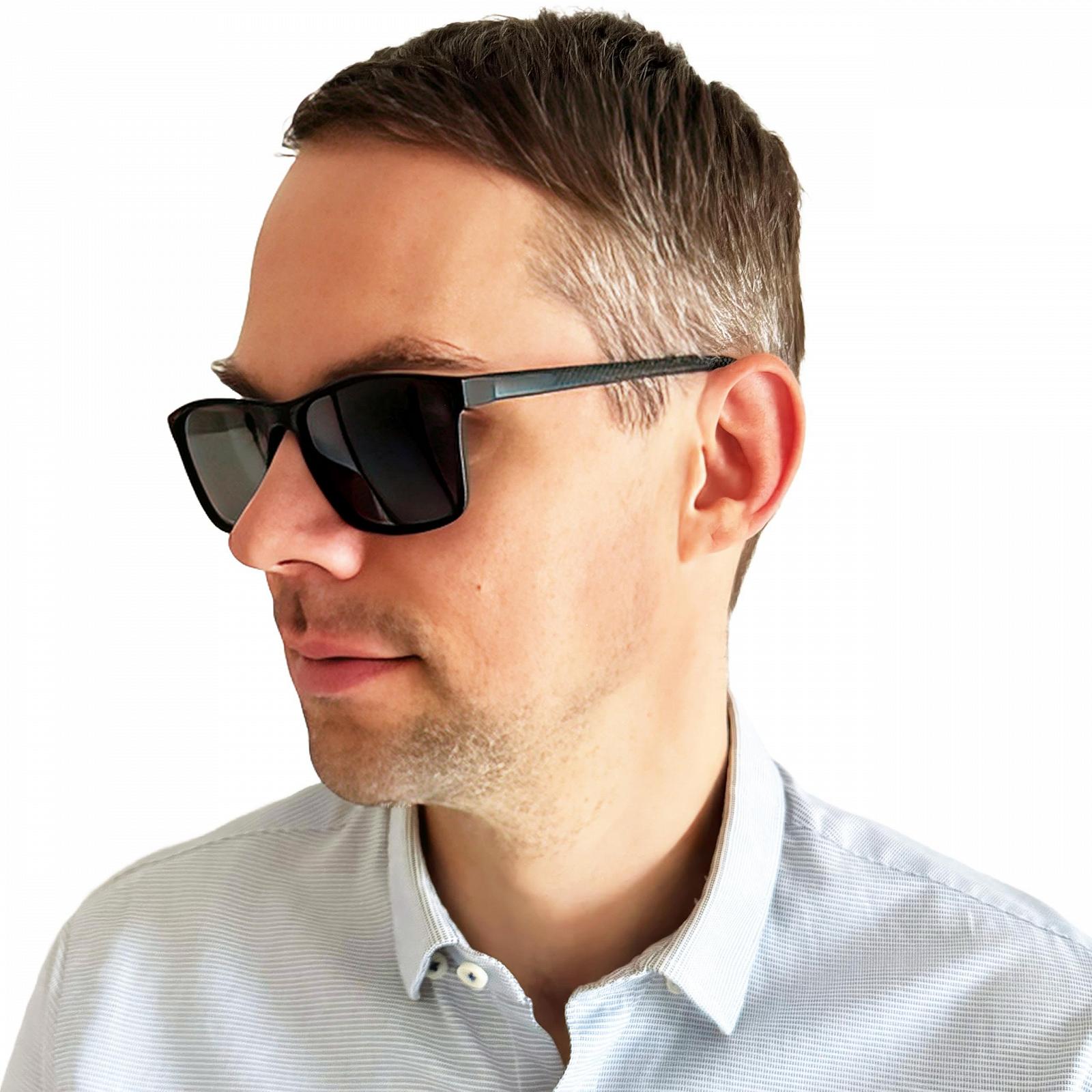 Сонцезахисні окуляри Rectangular Mini Brille Flex Чорний/Червоний, фото №3